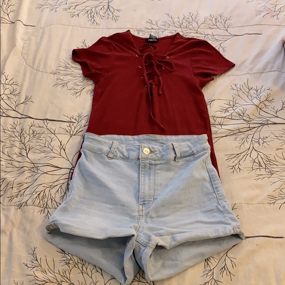 H&M Pants - H&M Divided High Waist Blue Jean Shorts 😘